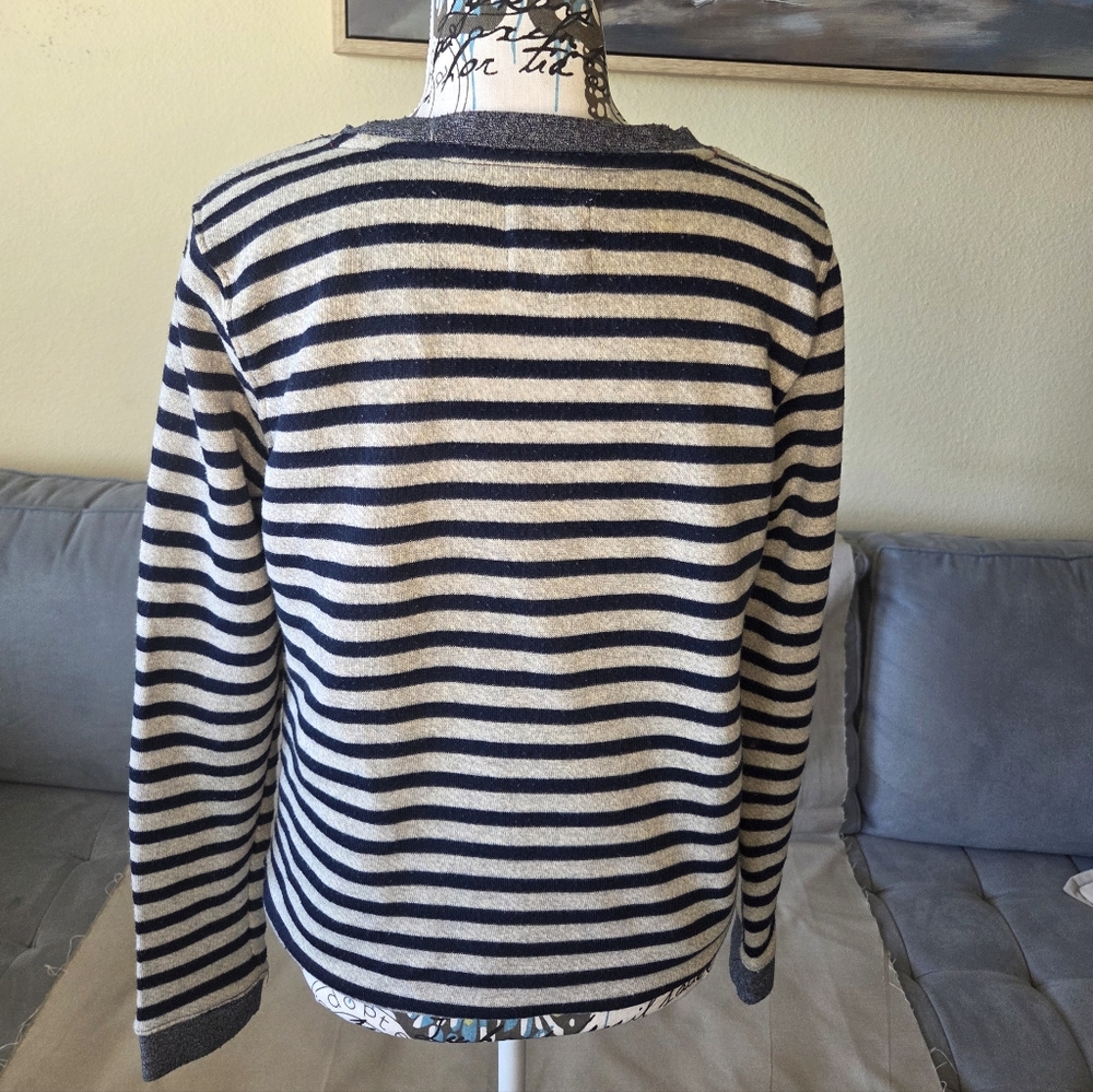 Levi's Crewneck Striped Sweatshirt - Gray and Navy - Size S - Picture 2 of 4